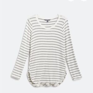 Zansia Curved Hem French Terry Knit Top